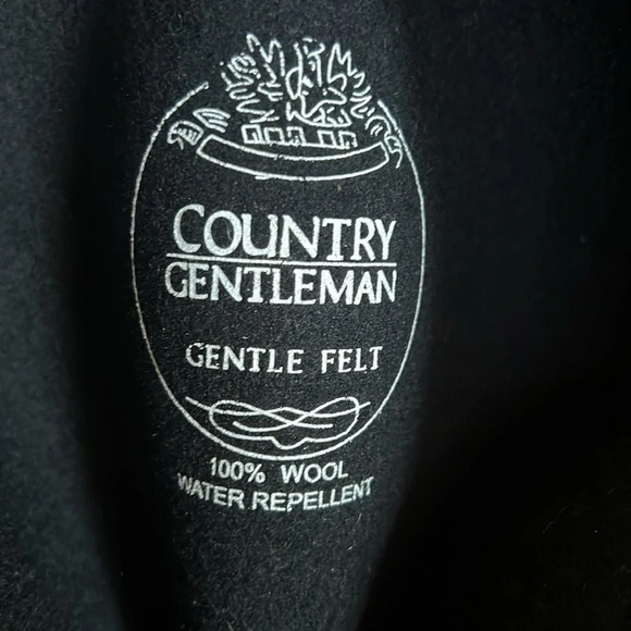 Country Gentleman Wilton Gentle Felt 100% Black Wool Fedora Hat - Size M - Picture 4 of 7